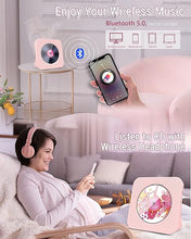 Load image into Gallery viewer, Greadio CD Player Portable with Bluetooth 5.0, HiFi Sound Speaker, CD Music Player with Remote Control, Dust Cover, FM Radio, LED Screen, Support AUX/USB, Headphone Jack for Home, Kids, Kpop, Gift