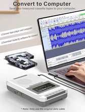 Load image into Gallery viewer, Cassette Player Recorder Converter,Record to Cassettes/USB/SD Card via Mic, Portable Cassette to MP3 Music via U Disk/SD Card or PC, Cassette Tape Player with Headphone Jack,Retractable Handle (White)