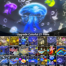 Load image into Gallery viewer, 21 Sets of Films, Kids Night Light Projector for Bedroom, Ceiling, Baby Night Light Projector, Star Galaxy Projector with 360° Rotating for Kids Baby Girls, Birthday, Christmas, Nursery, Room Decor