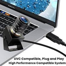 Load image into Gallery viewer, USB Camera 120fps High Speed USB Webcam Golf Swing 4K Camera 12 Megapixels USB Camera with 3X Manual Optical Zoom Lens Lightburn PC Camera Plug and Play for Linux Raspberry Pi Windows Mac OS