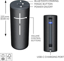 Load image into Gallery viewer, Ultimate Ears MEGABOOM 4 Portable Waterproof Bluetooth Speaker with Powerful 360-Degree Sound and Thundering Bass, Floating Speaker with 20-Hour Battery and 147ft (45m) Range - Black