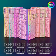 Load image into Gallery viewer, RedThunder K10 Wired Gaming Keyboard and Mouse and Wrist Rest Combo, RGB Backlit, Mechanical Feel Anti-ghosting Keyboard + 7D 7200 DPI Mice+Soft Leather Wrist Rest 3 in 1 PC Gamer Accessories(Pink)