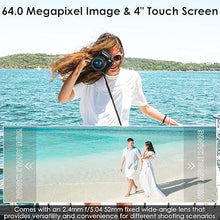 Load image into Gallery viewer, VJIANGER 2024 Upgrade 4K Digital Camera for Photography with 32GB SD Card, 64MP Vlogging Cmaera for YouTube with Front and Rear Camera, Camera Case, WiFi, 3000mAh Battery, 4.0" Touch Screen(Black)