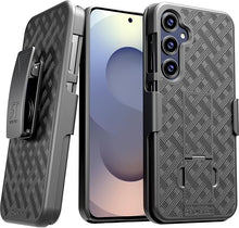 Load image into Gallery viewer, .for Samsung Galaxy S25 Case with Belt Clip Holster, Kickstand Slim Cover Phone Case for Galaxy S25 - Black