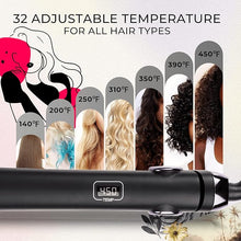 Load image into Gallery viewer, TYMO SWAY Hair Straightener with 10s Fast Heating, 1 Inch Professional Flat Iron Curling Iron in One with 32 Adjustable Temp, Automatic Shut Off, Dual Voltage