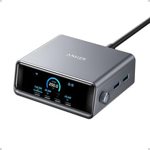 Load image into Gallery viewer, Anker Prime Charger, 250W GaN Prime USB C Charging Station, Ultra-Fast 6-Port, 2.26" LCD Display and Smart Control Dial, Compatible with MacBook Pro/Air, iPhone 16/15/14, Galaxy, and More (Silver)