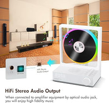 Load image into Gallery viewer, Bluetooth Desktop CD Player with Speakers and RGB Color Lights, HOTT Home Bluetooth CD Players with Hi-Fi Stereo Sound,Remote Control,Supports CD/Bluetooth/TF Card/Transcription/Timer/Optical Output
