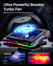 Load image into Gallery viewer, AICHESON Gaming Laptop Cooler Cooling Pad, Ultra Cooling with 10°C-35°C Temperature Drop, RGB Turbo Fan Stand Base for 14-19 inch Computer Laptops