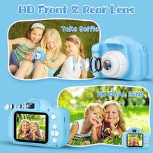 Load image into Gallery viewer, Kids Camera for Boys and Girls, GPOSY Digital Camera for Kids, Toddler Camera Christmas Birthday Toy Gifts for Kids Age 3 4 5 6 7 8 9 10 with 32GB SD Card, Video Recorder 1080P HD(Blue)