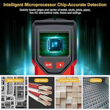 Load image into Gallery viewer, Stud Finder Wall Scanner - 5 in 1 Stud Finder Tool w/Microprocessor Chip and HD LCD Display, Stud Detector Beam Finders for the Center and Edge of Wood AC Wire Metal Studs Joist Pipe (Red)