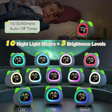 Load image into Gallery viewer, OK to Wake Clock for Kids, Kids Alarm Clock with Sleep Training Night Light Dual Alarm Auto Off Timer Stay in Bed for Kids and Toddlers, Kids Clock with Cat Ear Light