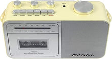 Load image into Gallery viewer, Studebaker SB2130CS Portable Cassette Player/Recorder with AM/FM Radio (Cream/Silver)