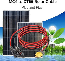 Load image into Gallery viewer, GELRHONR 4.9FT 12AWG Solar Connector to XT60 Female Extension Cable for Solar Panel RV Portable Power Station Solar Generator-1.5M 4.9Ft