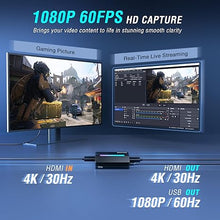 Load image into Gallery viewer, Fifine AmpliGame Video Capture Card, USB Audio Video Capture Card HD 1080 60fps for Gaming, Live Streaming, 4K HDMI Capture Card Compatible with PS4/Windows/Mac OS/Switch/Xbox-V3