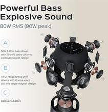 Load image into Gallery viewer, TREBLAB HD-360 Pro, High-Performance Wireless Speaker with 5 Dynamic Drivers, 8 Bass Radiators and Subwoofer, Powerful 360° Surround Sound, Metal Body, IPX4 Outdoor Portable Bluetooth Speaker Wireless