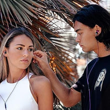 Load image into Gallery viewer, LUDOS Ultra Wired Earbuds in-Ear Headphones, 5 Years Warranty, Earphones with Microphone, Noise Isolating Ear Buds, Memory Foam for iPhone, Samsung, School Students, Kids, Women, Small Ears - Purple