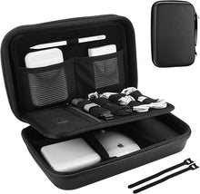 Load image into Gallery viewer, ProCase Hard Travel Electronic Organizer Case for MacBook Power Adapter Chargers Cables Power Bank Apple Magic Mouse Apple Pencil USB Flash Disk SD Card Small Portable Accessories Bag -L, Black