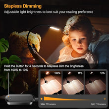 Load image into Gallery viewer, Gritin 16 LED Rechargeable Book Light for Reading in Bed- Eye Caring 3 Color Temperatures, Stepless Dimming Brightness, 80 Hrs Runtime, Lightweight Flexible Clip on Book Light for Book Lovers
