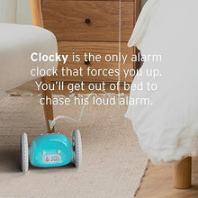 Load image into Gallery viewer, CLOCKY Extra Super Loud Alarm Clock for Heavy Sleepers Adults Kids Teens Bedroom, Move Jump Roll Run Away Easy to Set Smart Digital Alarm Clock on Wheels - Funny Gag Gift (Blue)