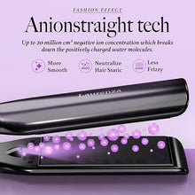 Load image into Gallery viewer, Milano by Laurenza Hair Straightener and Curler 2 in 1, SuperMax Design 8.5 Inch² Extra-Large 3D Floating Ceramic Flat Iron, Dual Voltage Straightening Irons with 20 Million cm³ Anion Outlet (Black)