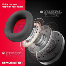 Load image into Gallery viewer, Monster Elements Air Wireless Bluetooth On-Ear Headphones, Ultra-Lightweight Headset with Detachable Pro Mic, Protective Case, Powerful 50mm Integrated Dynamic Driver, 60-Hour Play Time