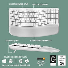 Load image into Gallery viewer, Logitech Wave Keys Wireless Ergonomic Keyboard with Cushioned Palm Rest, Comfortable Natural Typing, Easy-Switch, Bluetooth, Logi Bolt Receiver, for Multi-OS, Windows/Mac - Off White