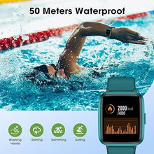 Load image into Gallery viewer, Fitness Tracker Watch with Heart Rate Monitor, Activity Tracker with Pedometer, Sleep Monitor, Calories & Step Counter, 5ATM Waterproof Smart Watch for Women Men Health Fitness Watch for Sports