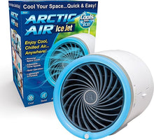 Load image into Gallery viewer, Arctic Air Ice Jet Personal Air Cooler, 3-Speed Room Cooler with Reusable Ice Packs, Portable Cooler with Multi-Directional Vent & 7 LED Lights, Whisper-Quiet Air Cooler for Room