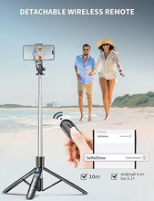 Load image into Gallery viewer, 71" Phone Tripod & Selfie Stick, All in One Extendable Cell Phone Tripod with Wireless Remote, Tripod Stand for iPhone & Travel Tripod 360° Rotation Compatible with iPhone Android Phone, Camera