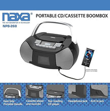 Load image into Gallery viewer, Naxa Electronics NPB-268 Portable CD/Cassette Boombox, Silver/Black