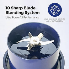 Load image into Gallery viewer, Personal Portable Blender For Shakes & Smoothies, Leakproof & Stylish Portable Mason Jar Shaker, Rechargeable Mini Blender with 10-Blade Blending System 14oz, Dark Blue