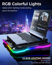 Load image into Gallery viewer, AICHESON Gaming Laptop Cooler Cooling Pad, Ultra Cooling with 10°C-35°C Temperature Drop, RGB Turbo Fan Stand Base for 14-19 inch Computer Laptops