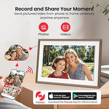 Load image into Gallery viewer, Frameo 10.1" WiFi Digital Picture Frame, Smart Cloud Electronic Photo Frame with 32GB Memory 1280x800 HD IPS Touch Screen Slideshow Auto-Rotate Wall Mounted, Share Photos/Videos from Phone Remotely