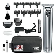 Load image into Gallery viewer, Wahl USA Stainless Steel Lithium Ion 2.0+ Beard Trimmer for Men - Electric Shaver & Nose Ear Trimmer - Rechargeable All in One Men's Grooming Kit - Model 9864SS