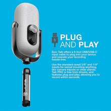 Load image into Gallery viewer, JLab Epic Talk USB Microphone, White, USB-C Output, Cardioid, Omni, Stereo, and Bi-Directional, 192k Sample Rate, Volume Control, Gain Control, and Quick Mute, 3.5mm AUX, Plug and Play