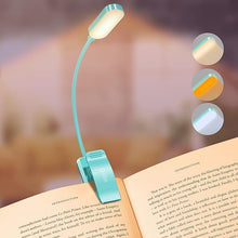 Load image into Gallery viewer, Gritin 16 LED Rechargeable Book Light for Reading in Bed - Eye Caring 3 Color Temperatures, Stepless Dimming Brightness,80Hrs Runtime,Lightweight Flexible Clip On Book Light for Book Lovers-Blue
