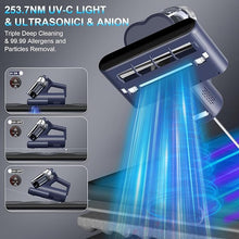 Load image into Gallery viewer, Mattress Vacuum Bed Vacuum Cleaner with 253.7nm UV-C Light, 600W & 16Kpa Strong Suction,33000 RPM/Min Tapping, HEPA Filter,149? Heat & Ultrasonic & Anion Handheld Vacuum for Bed and Pet