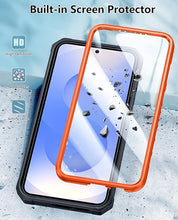 Load image into Gallery viewer, FNTCASE for Samsung Galaxy S25 Case: Military Grade Rugged Cell Phone Cover with Kickstand & Holster | Shockproof TPU Protection Bumper Matte Textured Design for Galaxy S24 Cases 6.2 inch - Orange
