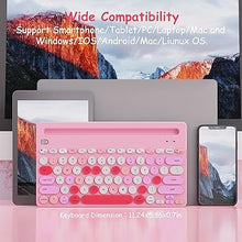 Load image into Gallery viewer, HUO JI Wireless Keyboard Multi-Device, Bluetooth and 2.4G Dual Mode for iPad, Switch to 3 Devices for Tablet, iPhone, PC, Smart TV, Cellphone, iOS Android Windows, Pink