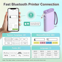 Load image into Gallery viewer, Nelko Label Maker Machine with Tape, P21 Bluetooth Label Printer, Wireless Mini Label Makers with Multiple Templates for Organizing Office Home, Purple