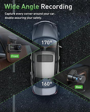 Load image into Gallery viewer, Dash Cam Front and Rear,4K+1080P WiFi Dual Dash Camera for Cars with App, 3" IPS Dashboard Camera Recorder,Night Vision,24H/7 Parking Mode, Loop Recording,170° Wide Angle,Free 64GB SD Card