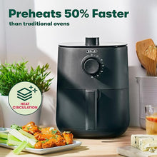 Load image into Gallery viewer, BELLA 3 Qt Manual Air Fryer Oven and 5-in-1 Multicooker with Removable Nonstick and Dishwasher Safe Crisping Tray and Basket, 1400 Watt Heating System, Matte Black