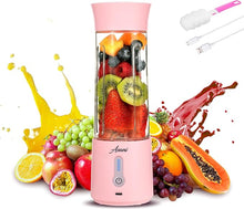 Load image into Gallery viewer, Portable Blender for Shakes and Smoothies, USB Rechargeable Personal Blender, Mini Blender with a 17.6oz Capacity, Strong Stainless-Steel Blades, and Powerful Motor, For Travel, Camping, Gym (Pink)
