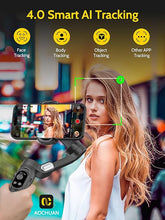 Load image into Gallery viewer, 3-axis Phone Gimbal Stabilizer for iPhone 15/14/13 Pro Max Android w/Face Tracking,1/4"Threads,Built-in Fill Light, Portable Smartphone Gimbal Video Recording for TikTok,YouTube-Smart X Black
