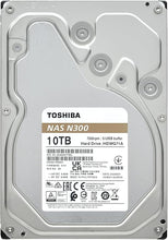 Load image into Gallery viewer, Toshiba N300 10TB NAS 3.5-Inch Internal Hard Drive - CMR SATA 6 Gb/s 7200 RPM 512 MB Cache - HDWG71AXZSTA