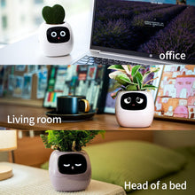Load image into Gallery viewer, Masdio Smart Flowerpots, with Artificial Intelligence, Time Temperature Display, and Numerous Expressive Animations Based On The Environment, for Indoor Decoration, Gifts(White)