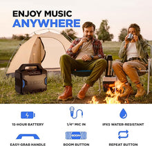 Load image into Gallery viewer, ION Tailgater Boom - Outdoor Portable Bluetooth Speaker with Mic in, FM Radio, USB Port, Battery, IPX5 Water-Resistant, Wireless Stereo-Link, App, 60W
