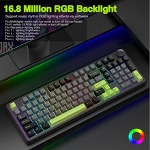Load image into Gallery viewer, AULA F99 Pro Wireless Mechanical Keyboard with Knob,Tri-Mode BT5.0/USB-C/2.4GHz Hot Swappable Custom Keyboard,Pre-lubed Linear Switches,Gasket Structure,RGB Backlit Computer Gaming Keyboards