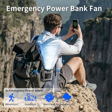 Load image into Gallery viewer, Socool 10000mAh Portable Waist Fan Clip on Wearable Belt Personal Fan Rechargeable Battery Operated with 5 Speeds & Flashlight Neck Hands-Free 40H Cooling for Outdoor Travel Camping Power Bank (Gray)