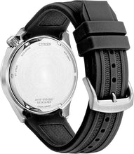 Load image into Gallery viewer, Citizen Men's Eco-Drive Weekender Sport Men's Watch in Stainless Steel and Polyurethane Black Strap, Black Dial (Model: AW1710-04E)